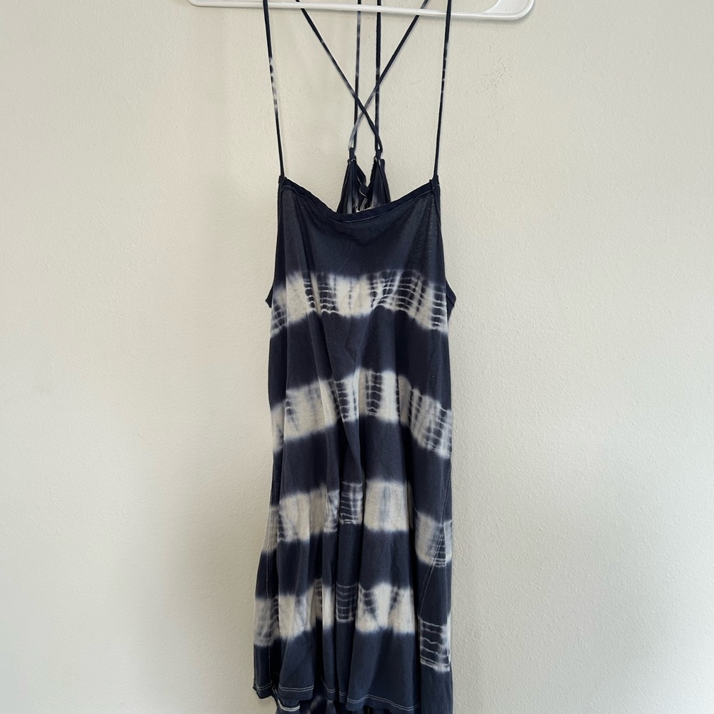 We The Free Black and White Tie-Dye Tank Dress